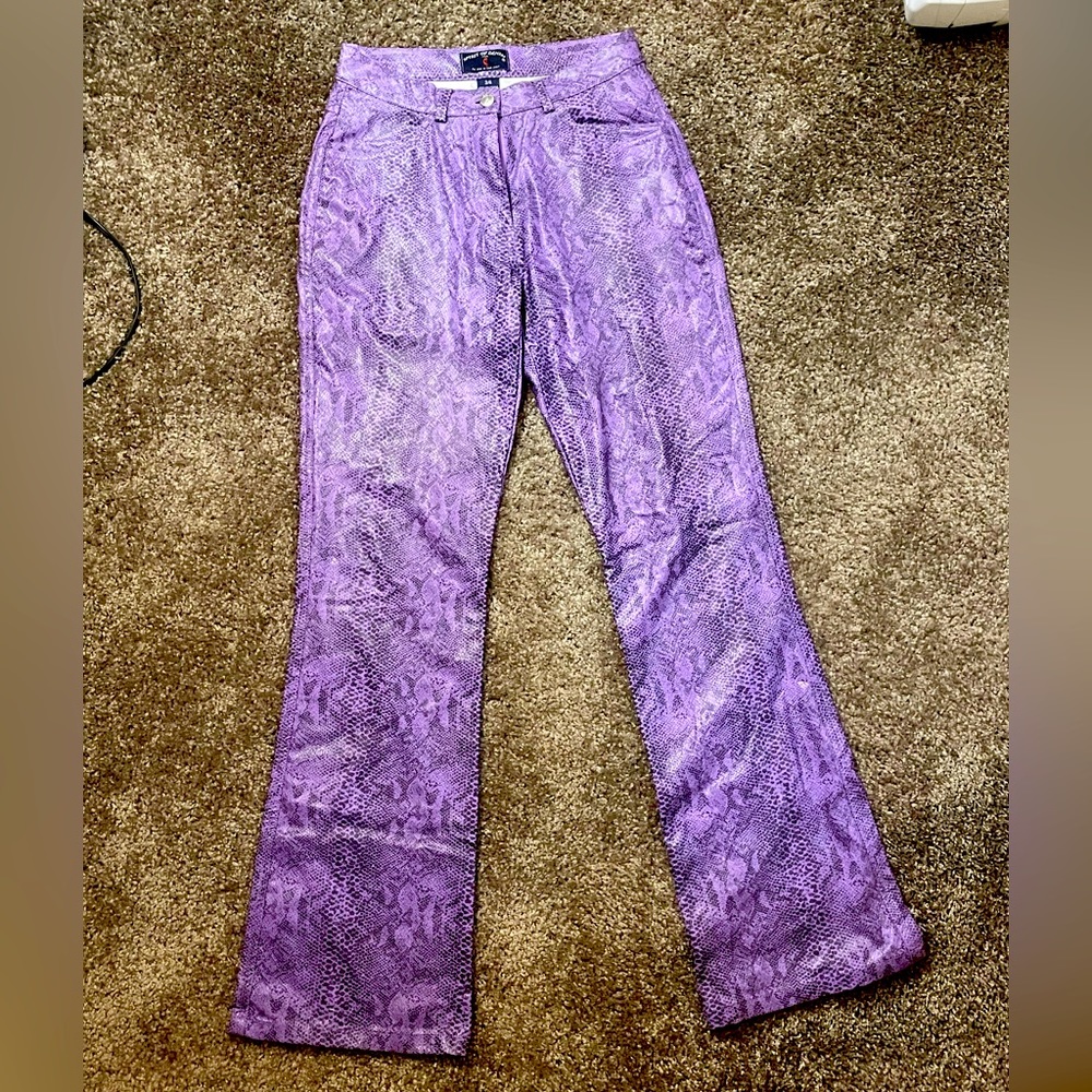 SOLD Purple faux snake skin flare/boot cut pants